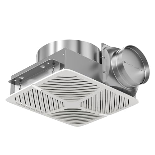 Bathroom Exhaust Fan White Ceiling Mount Ventilation Fan 200-230 CFM 1.5 Sones 6 Inches Duct Energy-Saving Bathroom Ventilation and Exhaust Fan