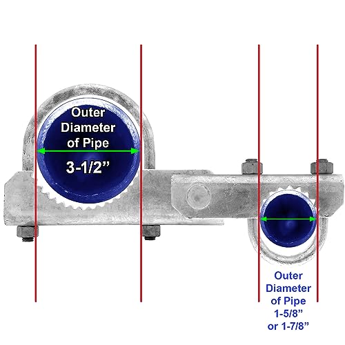 Chain Link Fence 180 Degree Commercial Duty Gate Hinge-for 3-1/2" Outside Diameter Gate Post/Pipe & 1-5/8 Thru 1-7/8" Gate Frame. Chain Link Post Gate Hinge - Hinge U Bolts Included - Qty 2 - size: 3-1/2" Post - 2 Pack