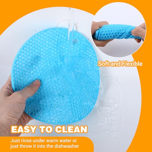 3Pcs Rubber Jar Opener,Round Large Jar Opener Gripper Pad Kitchen Non-Slip Coasters for Weak Hands,6.7x6.7Inch(Gray,Blue,Orange) - color: Gray, Blue, Orange