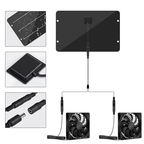 Solar Powered Fan Kit 12.6 Inch IPX7 Weatherproof, 15W Solar Panel with 2 Waterproof Fans, Intake or Exhaust Air Fan for Outside Backyard Chicken Coops, Greenhouses, Doghouse - size: 15