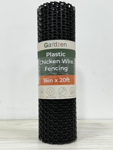 Gardzen Plastic Chicken Wire Mesh 16in x 33ft with 70 pcs Ties | Durable Chicken Fence for Poultry, Garden Protection & DIY Crafting, Heavy-Duty Mesh Netting for Outdoor & Indoor Use - size: 16In x 33ft