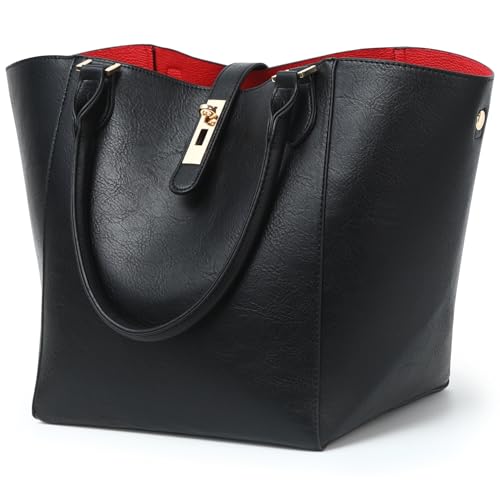 sqlp Large Work Tote Bag for Women Big Bucket Purses Designer Handbags - color: Black