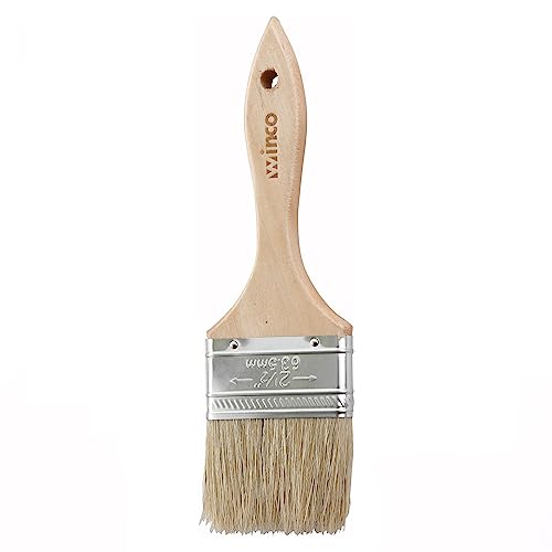 Winco 2 1/2" Boar Bristle Pastry Brush | Durable Bristles, Basting, Glazing, Marinades, Butter and Pastry Prep, Metal ferrules - size: 2-1/2-Inch