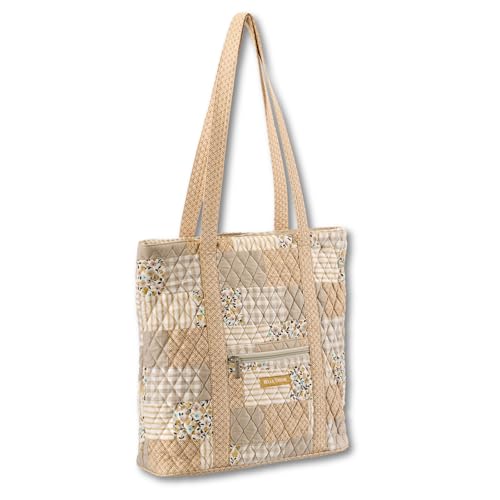 Bella Taylor Large Tote, Quilted Shoulder Bag for Women | Lightweight, 6-pocket large quilted purse, machine washable, zippered top, ultimate organization, durable construction - color: Prairie Meadow Patch