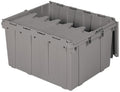 Akro-Mils 39175 Industrial Plastic Storage Tote with Hinged Attached Lid, (21.5-Inch L by 15-Inch W by 17-Inch H), Gray, (4-Pack) - size: 17.2 Gallons (4 Pack)