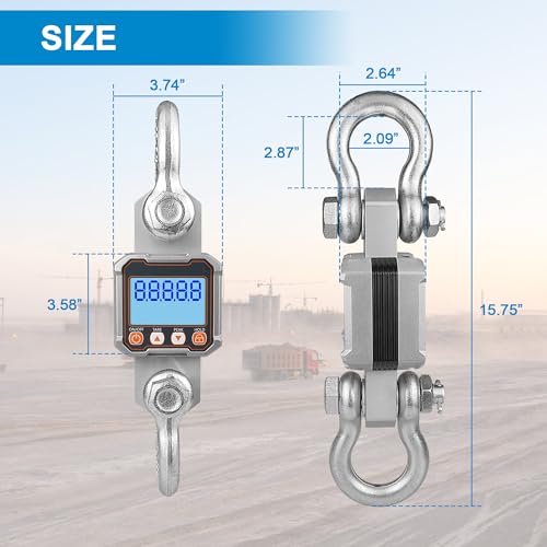 Hyindoor 5000kg 11000lb Crane Scale, 5T Digital Crane Scale with Remote Control, Industrial Heavy Duty Electronic Hanging Scale Hoist Scales - size: 5000kg/11000lb