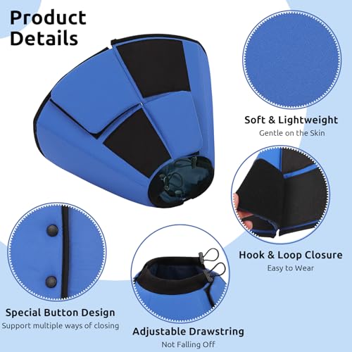 Soft Dog Cone Collar, Dog Cones for Large Dogs for Wound Care | Cone for Dogs to Stop Licking After Surgery, Adjustable Elizabethan Collar for Pet to Prevent Licking Wounds, Blue L - color: Blue, size: L