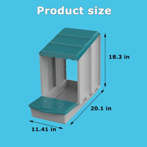 Chicken Nesting Boxes, 1 Hole Laying Boxes,1 Nest Mat, Plastic Roll Away Chicken Nest Box, Egg Roll Out with Perch Eggs Protected Collection Area, Poultry Modular House Egg Coop Nest Perch - size: 19.9"L x 12.0"W x 5.9"H