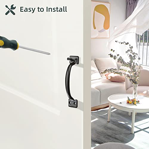 HOME MASTER HARDWARE 20 Pack 6-1/2 inch Gate Pull Door Handles Metal Gate Pulls Kitchen Furniture Cabinet Wardrobe Closet Drawer Handle Black with Screws | Black Pulls Handle for Wooden Fences, Shed Door, Closet Drawer, Furniture Wardrobe, Included Screws