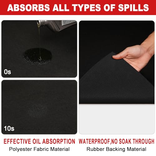 Extra-Large Garage Mat 22' x 8'10" - Durable Oil Mat for Garage Mats for Floor Under Car, Washable Garage Rug, Absorbent Floor Mats with Waterproof Liner, Garage Carpet, Oil Change Mats, Car Rug - size: 8'10" x 22' (Rectangular)