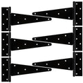 HILLMASTER 10 Inch T-Strap Heavy Duty Shed Door Hinges Gate Strap Hinges Black Tee Hinge Wrought Hardware for Wooden Fences,Yard,Barn Door,Rustproof (6 Pack) - size: 10in 6Pack
