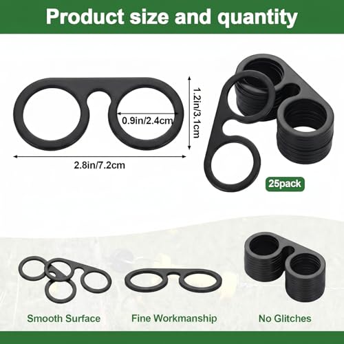 25 Pcs T-Post Electric Fence Gate Hook Heavy Duty Eyelet Set, Pin-Lock Insulator Gate Connector for High Tensile Ranch Farm and Property Fencing (Black) - color: Black