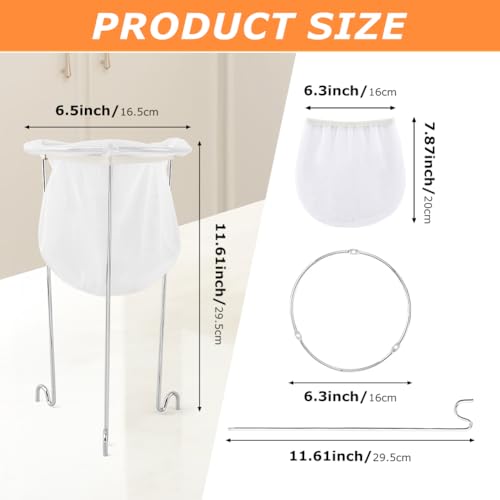 Jelly Strainer Stand with 3 Reusable Strainer Bags - Stable Sieve Stand Kit with Stainless Steel Mesh Filter Bags,Easy to Clean,for NutMilk,Juices,Ricotta Cheese,Yogurt,Broth