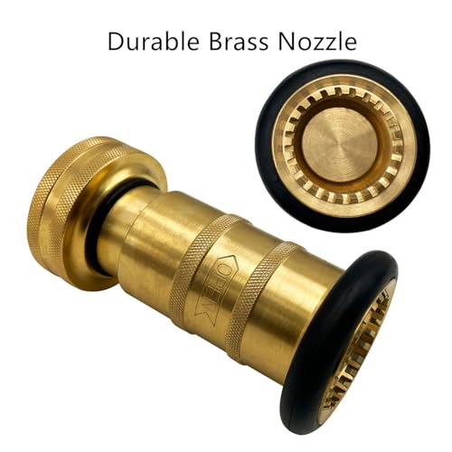 SAFBY Fire Hose Nozzle Brass Fire Equipment Spray Jet Fog (1.5" NPT/NPSH) - color: Yellow, size: 1.5 inch NPSH