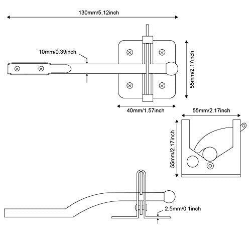 Self-Locking Gate Latch,Automatic Gravity Lever Latch for Wooden Fence Post Mount, Door Latch for Secure Pool,Garden,Shed,Black Powder Coated for Rust Resistance