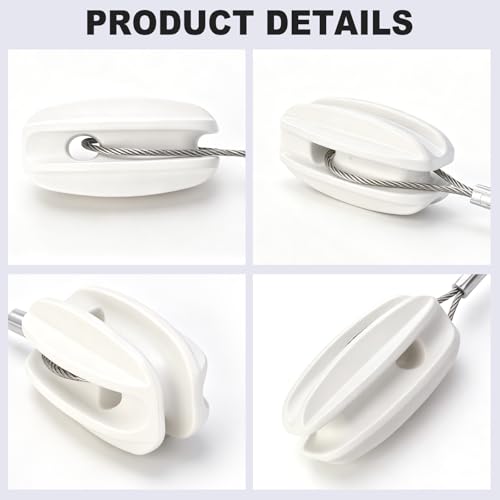 6Pcs Electric Fence End Insulator with 0.8m Wire 200kgf | No knots, wrap & tighten. 200kgf tensile strength. PBT+30%GF insulator. Reusable. For Posts corners & ends
