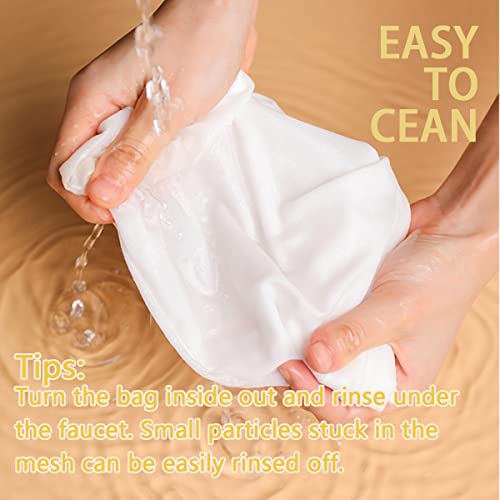 3 PCS Fine Mesh Strainer Bags with Handle, Reusable Nut Milk Bag Thai Tea Strainer, Cheesecloth for Straining NutMilk Coffee Milk Juices Honey Wine Oil - color: 3 Medium Size