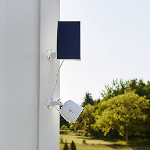 Arlo Solar Panel Charger (2021 Released) - Certified Accessory - Works with Arlo Pro 5S 2K, Pro 4, Pro 3, Floodlight, Ultra 2, and Ultra Cameras, Weather Resistant, Easy Install, White - color: White