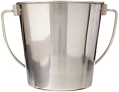 Advance Pet Products Heavy Stainless Steel Round Bucket, 2 Quart | Durable Food & Water Pail for Dogs, Cats, Kennels, Cages and Critter Crates | Multi-Purpose Bucket - size: 2 quart