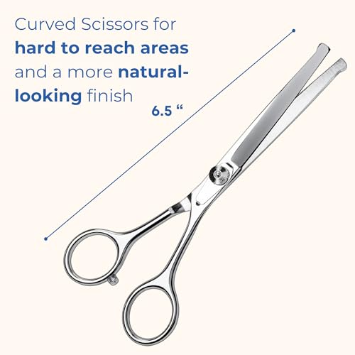 Pet Grooming Scissors Set - Round Tip Shears for Dogs & Cats | Professional-Grade Fur Trimming Shears Safely Cut Dog or Cat Hair. Set of 2.