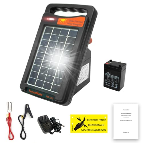 FenceMate 10 Miles Range Solar Fence Charger 0.2J for Containment | Livestock,Poultry,Pet,Hobby Farming, Portable Energizer for Exclusion of Rodent, Nuisance, Day&Night, All-Weather Protection