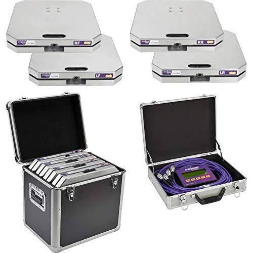 1 Weigh Electronic Racing Scale, 6,000 lb Capacity, 15x15 Pads | Shows Wheel Percentages, Cross Weight and LR Bite, Baseline Memory, Includes Cables and Storage Case