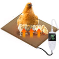 Chicken Heating Pad Chick Brooder Pad Poultry Heated Mat Adjustable Digital Thermostat Brood Heater Warming Blanket with Timer Anti Bite Wire Warmer Bed for Small Animal Pet 15.7 x 23.6 inch