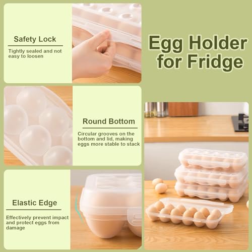 18 Grid Egg Container, 2 Packs Egg Holder Plastic Egg Storage Box Egg Organizer for Fridge Portable Egg Tray with Lid for Refrigerator Camping Hiking Outdoor Activities (18 Counts-2 Packs) - style: 18 Counts-2 Packs