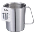 SUS304 Stainless Steel Measuring Cup Pitcher, 16oz/2Cup/500mL Metal Measuring Cup with Precision Engraved Markings for Kitchen Baking, Frothing, Liquid, Coffee, Milk - size: 500ML