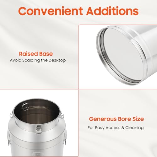 Stainless Steel Milk Barrel, 20 Gallon Milk Can Bucket | Airtight Food Storage Container Metal Water Beverage Drink Dispenser for Milk Oil Wine Soup - size: 20Gal