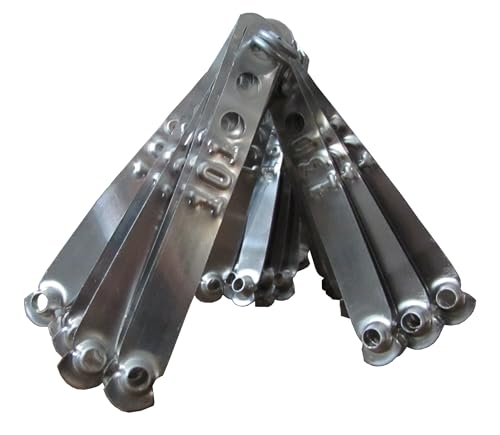 Pinnon Hatch Farms Numbered Aluminum Leg Bands, 100, Silver | Three Holes for Sizing - color: Silver