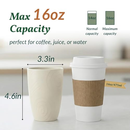 Homienly Unbreakable Drinking Glasses 16oz Wheat Straw Cups–6-Pack Reusable Stackable & Dishwasher Safe Cups for Kitchen-Beige - color: Beige, size: 16 Ounces