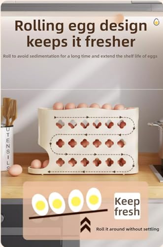 Rotating egg storage box, multi-layer kitchen egg rack, automatic egg roller, refrigerator side door egg tray