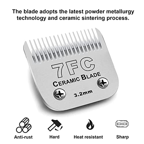 4PACK Dog Grooming Clipper Replacement Blades Compatible with Andis Pet Clipper/Oster A5/Wahl KM Series Dog Clipper,Ceramic Blade & Stainless Steel Blade (#3FC+4FC+5FC+7FC) | For Oster A5/Wahl KM Series Dog Clipper ,Ceramic Blade & Stainless Steel Blade ,