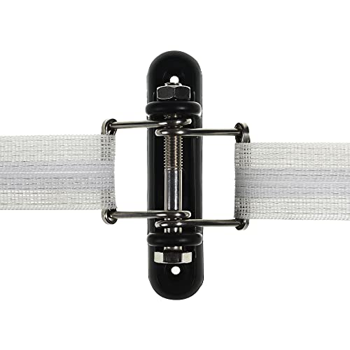 Electric Fence Tape Corner/Ends Insulator with Buckles, 12 Pack | Wood Post Tape Connector, With Screw, For Polytape up to 40mm