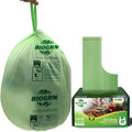 10-13 Gallon Compostable Trash Bags with Handles Tie 30 Bags Biodegradable Garbage Bags Food Scrap Green Waste Bags Thick 0.87 Mil 49.21 Liter ASTM D6400, US BPI and OK Compost Home Certified - color: 13 Gallon Handle Tie, 30 Count
