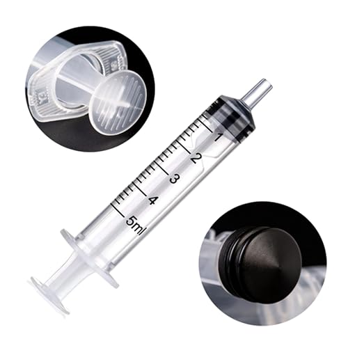 30 Pack 5ml Syringe for Liquid Without Needle,Syringe with Cap,Individually Wrapped,Measurement for Scientific Labs,Measuring Liquids,Pet Feeding,Oil or Glue Applicator (A 30 Pack 5ml) Straight Mouth - size: A 30 Pack 5ml