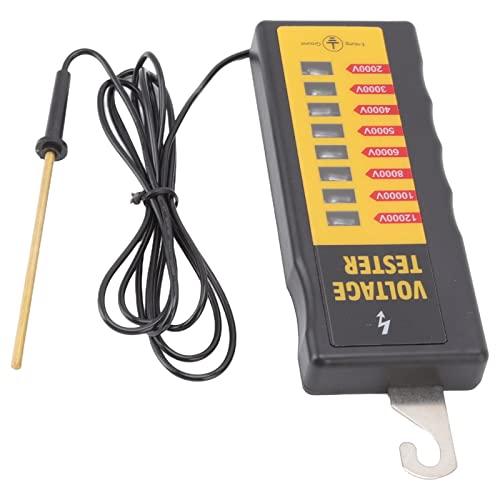 Generic Electric Fence Voltage Tester, 2000-12000V Wide Measurement Range with 8 Neon Lights, Portable Fault Finder, Ideal for Farms, Livestock & Ranch