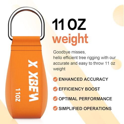 X XBEN Arborist Throw Line Kit with Slick Rope, Throw Weight, Reflective Storage Bag, Suit for Tree Cutting,Camping, Trimming, Hanging Swing, Forestry Tree Gear for Low and High Limb Throwing - size: 150FT Rope with 11 Oz Throw Bag