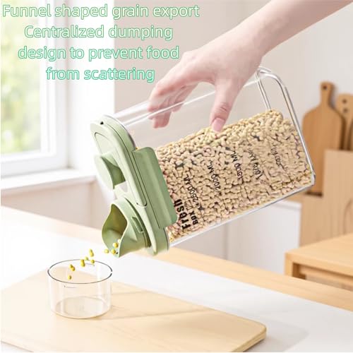Bird Seed Storage Container with Lids Airtight Measuring Cup, Bird Seed Dispenser Pet Food Container are Used to Store Bird Food, Chicken Feed BPA Free,3 Qt/2.8 L,with Pouring Port(Green)