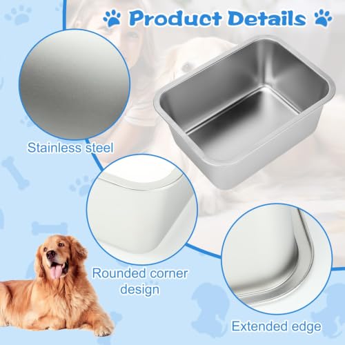 YUEPET Outdoor Dog Water Bowl, 2 Gallon Stainless Steel Bowl for Dogs | Outdoor Dog Water Bowl, 2 Gallon Capacity, Food and Water Use, Rounded Corners, Raised Edge, Easy to Clean, XL Dogs - size: 2 Gallons