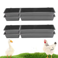 4 Pack Chicken Cage Tray Plastic Feed Trough Bucket for Chicken Duck Pigeon Goat Livestock Pet Poultry (Black, Length 21.2 inches)
