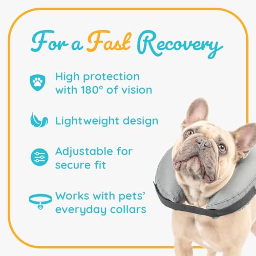 ZenPet Recovery Inflatable Collar for Dogs & Cats – Soft, Comfortable, Safe & Stress-Free Healing Alternative E-Collar After Surgery, Adjustable Donut Design, Secure Fit (XLarge) - size: X-Large