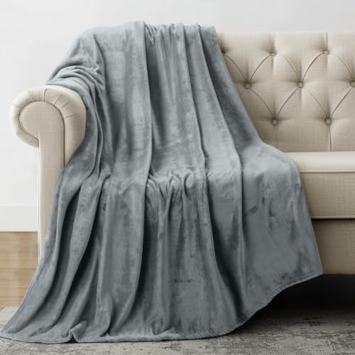 Utopia Bedding Soft Fleece Bed Blanket Throw Size Ash Grey (50x60 Inch) | Microfiber Plush Warm Lightweight Breathable Cozy Blanket Anti-Static, All Season Use, Gift for Women and Men - color: Ash Grey, size: Throw (50x60 Inch)