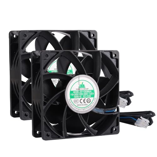 XY-12038B2H High Air Volume Fan, EC Brushless Fan XY12038B2H 110V-240V 0.06A 12CM 120×120×38mm 50/60HZ Cabinet Case Cooling Fans 2PCS