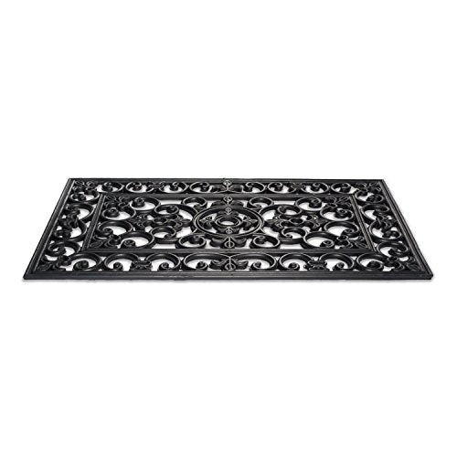 DII Rubber Doormats Collection All Weather, 18x30, Scroll - color: Scroll, size: 1'6" x 2'6" (Rectangular)