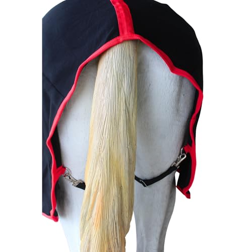Challenger Horse Polar Fleece Cooler Exercise Blanket Wicks Moisture 4385 - color: Black / Red-White Trim, size: 60 inches