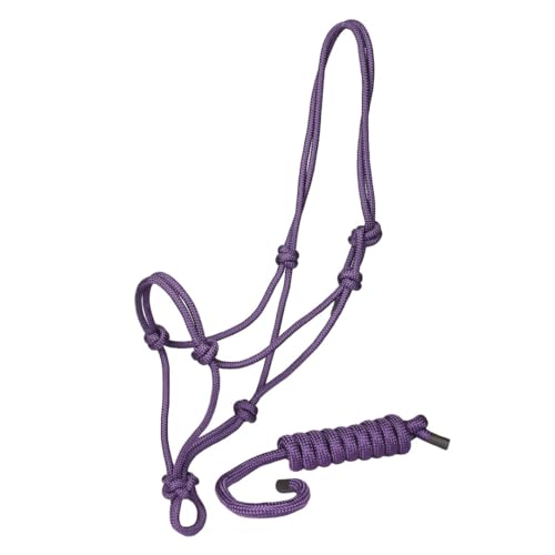 TuffRider Rugged Rope Halter with Matching 6 Foot Lead - color: Violet