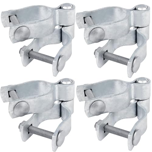 4 Set of Chain Link Fence Gate Post Hinge, 1-5/8" x 1-5/8" Galvanized Steel Chain Link Fence Gate Hinge with Female Hinges and Male Post Hinges, Bolts & Nuts Included - size: 1-5/8" x 1-5/8"(4 Pack)