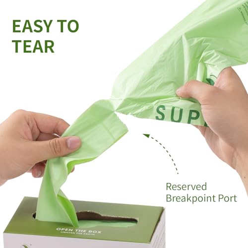 SUPERBIO 13 Gallon Flat Top Compostable Food Waste Bags, 50 Count, 2 Pack | 49.2L, 0.87 Mil, ASTM D6400 BPI and OK compost HOME - color: 13 Gallon Flat Top, 100 Count (2 Pack)